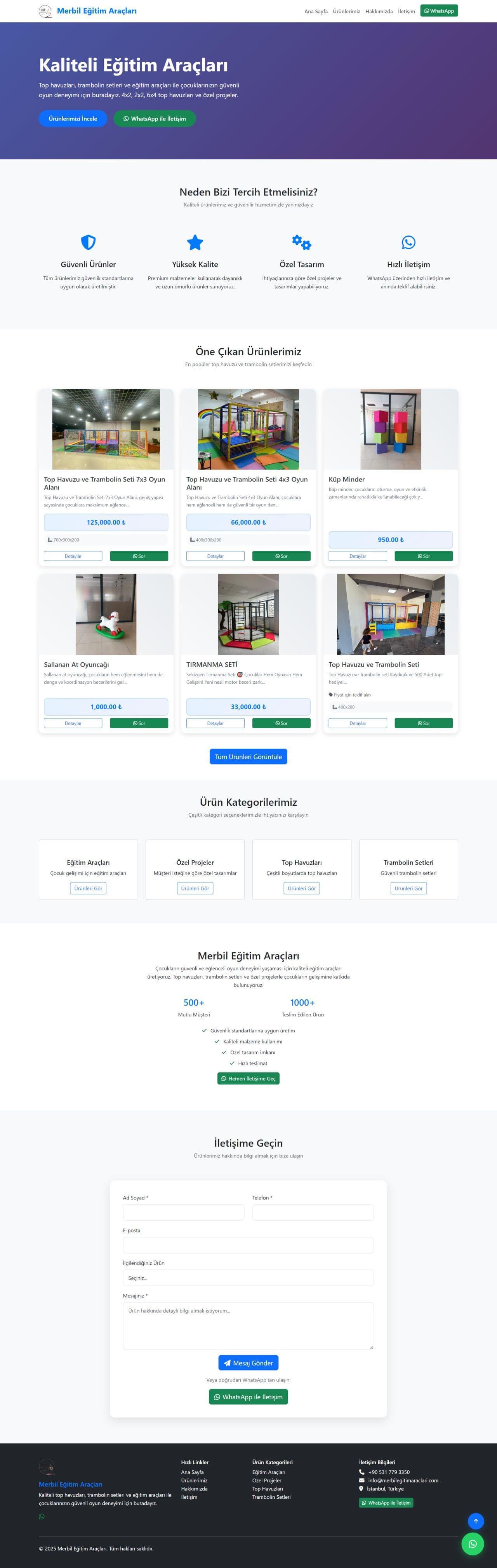 Merbil Eğitim Araçları - E-Ticaret Sitesi